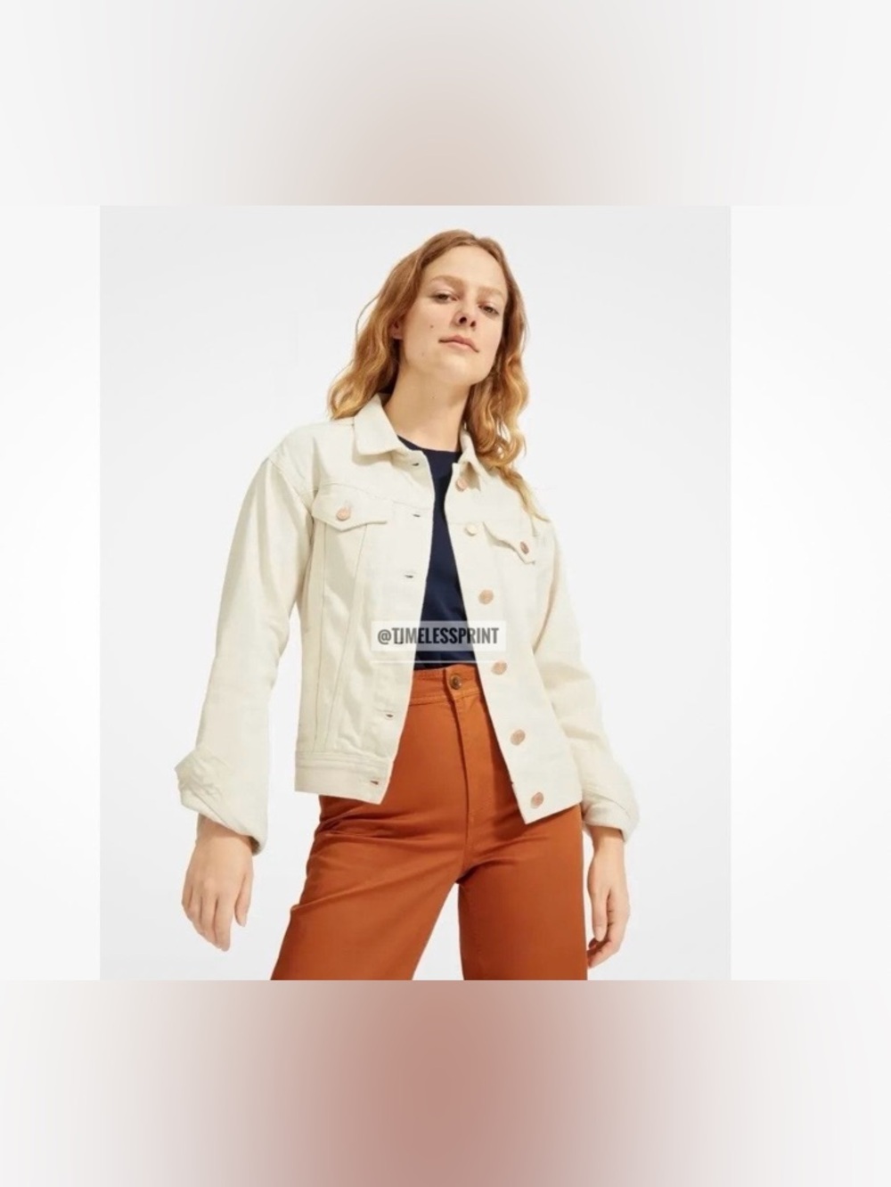 EVERLANE “The Denim Jacket” Button up Ivory White